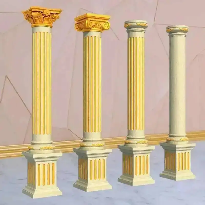 Column Roman Molds New Rural Cylinder European Building with Villa Cement Roman Column Model Plastic Column Mold Garden Building