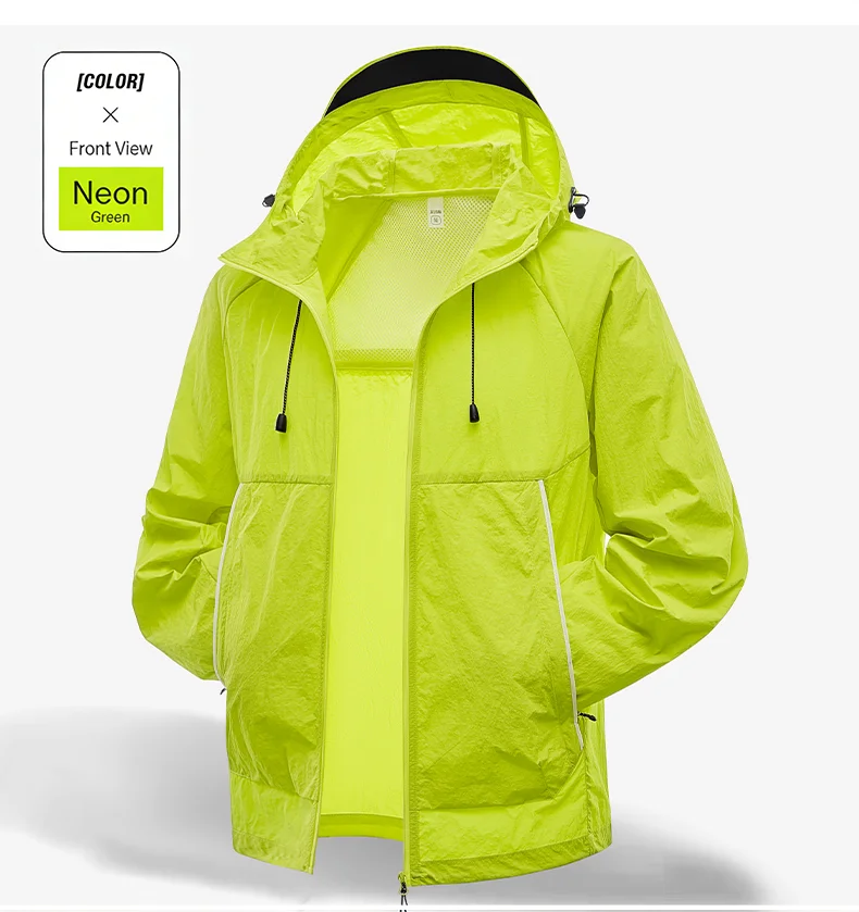 LNGXO Unisex Sun Protection Jackets Summer Waterproof Quick Dry Reflective Coat Camping Hiking Climbing Lightweight Windbreaker