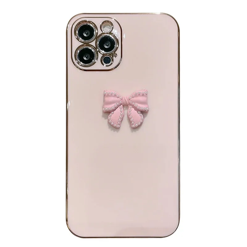 Fashion 3D Diamond Bow Tie Female Soft Case For Samsung Galaxy A54 A34 A24 A14 A13 A23 A33 A53 A73 5G A72 A52 A32 A22 A12 Funda