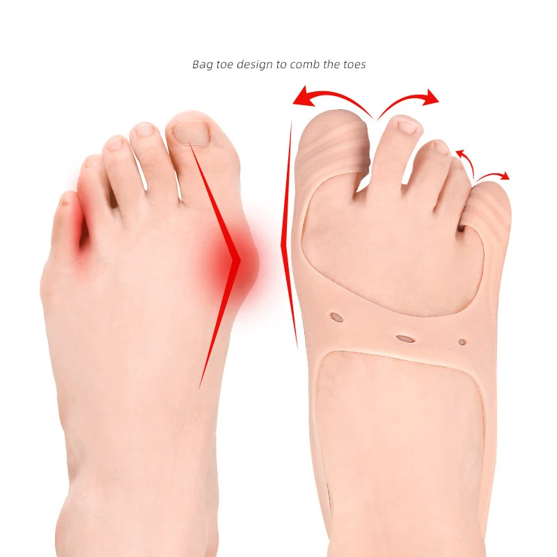 Silicone Forefoot Pads Toe Separator Cushion Pad Pain Relief Shoes Insoles Finger Toe Hallux Valgus Corrector Gel Pads Foot Care