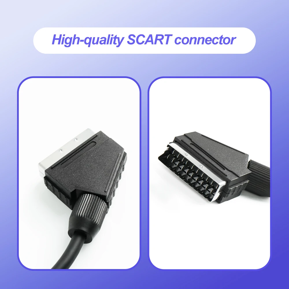 1.3m High-Quality Composite Video On SYNC RGB Scart Cable For Saturn/MD/Xbox/PS1/PS2/PS3 Video Game Console view 2