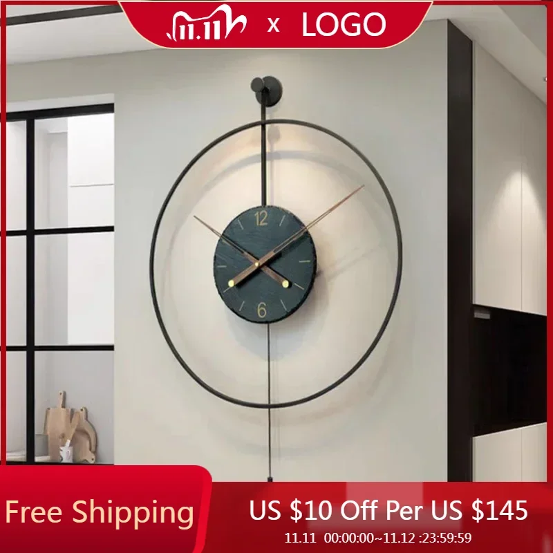 

Chinese Style Clock Wall Luxury Minimalist Silent Restaurant Fashion Creative Wall Watch Simple Horloge Murale Home Decoration