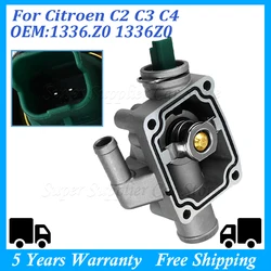 1336Z0 1336.Z0 For Peugeot Partner 206/207/301/307/308/1007 For Citroen C2 C3 C4 Aluminum Engine Coolant Thermostat with Housing