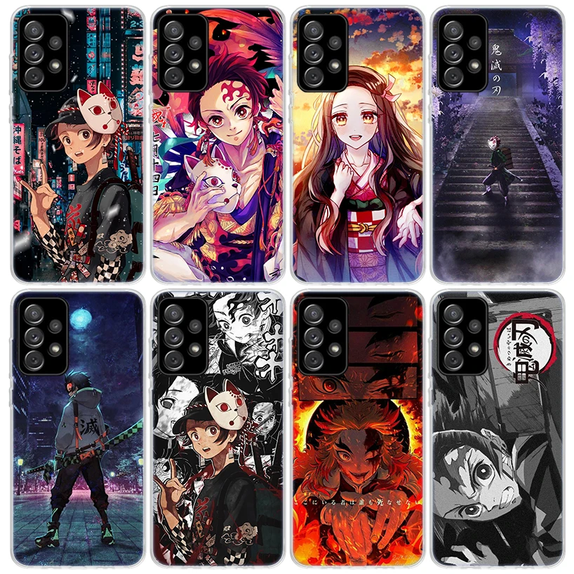 Anime Demon Slayer Tanjiro Phone Case For Samsung Galaxy A15 A14 A13 A12 A55 A54 A53 A52 A35 A34 A33 A32 A25 A24 A23 A22 A04S A0