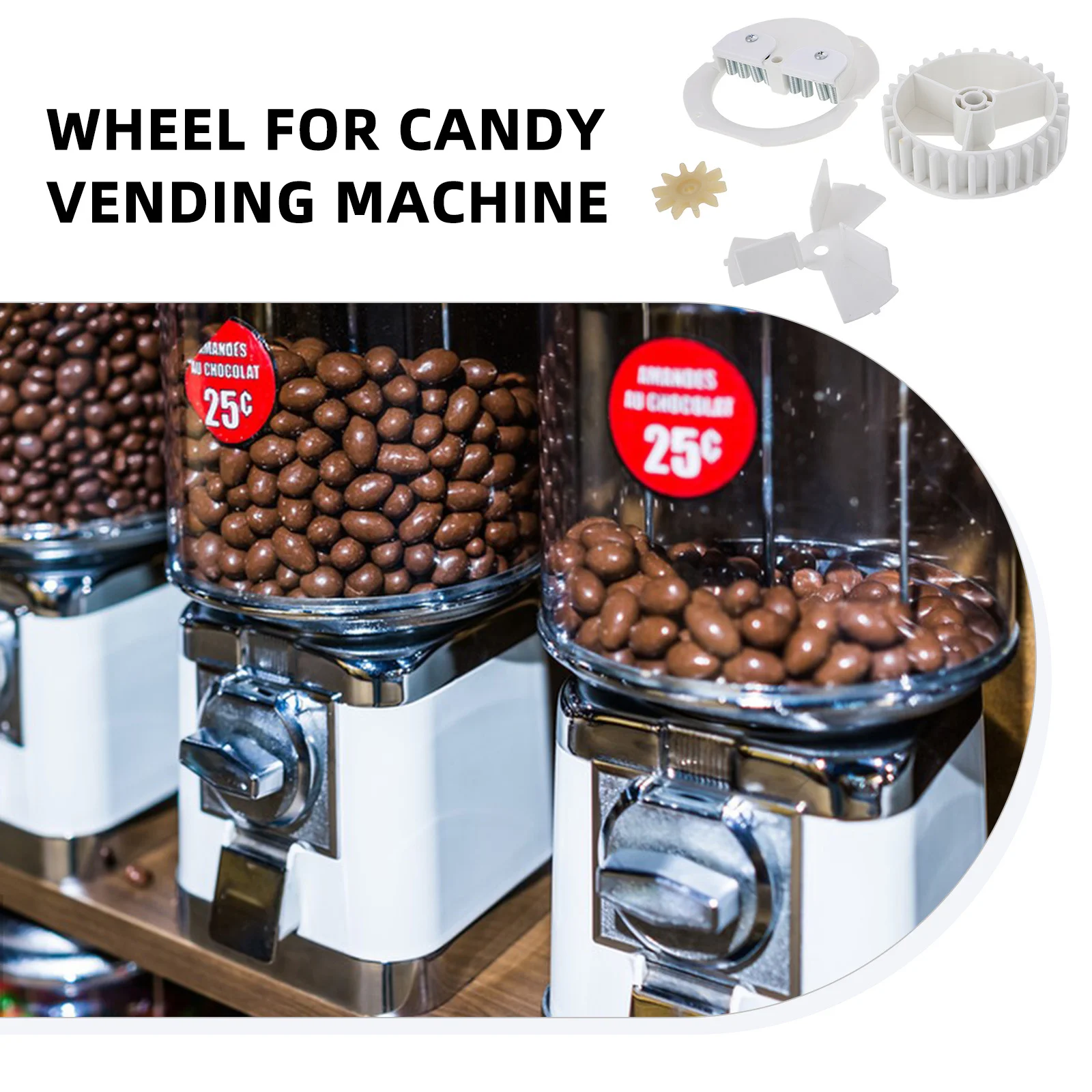 

1Set Candy Machine Gear Wheel Adjustable Replacement for Gumball Dispenser Smooth Operation Long-Lasting Plastic Mechanism Part