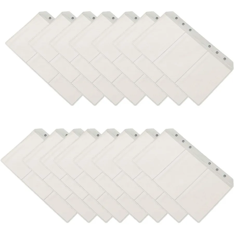 

15 шт., полупрозрачный держатель для визитных карточек с 6 отверстиями, пластиковый держатель для визитных карточек формата А6, карманы для хранения, сумка для хранения, сменный органайзер для ноутбука, наполнитель, Peol Si