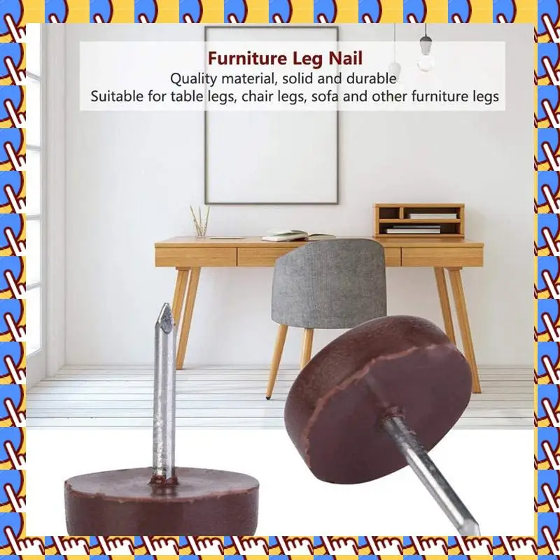 A79I 1000 PCS Chair Table Furniture Leg Bottom Feet Plastic Pads Glides Skid Nail Wood Floor Furniture Protector Noise Killer