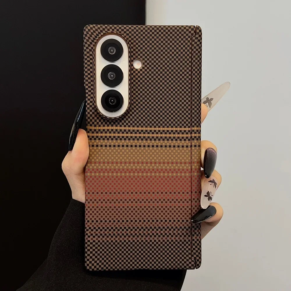 Luxury For Magsafe Aramid Carbon Fiber Phone Case For Samsung Galaxy Z Fold 7 Coque Fold7 Magnetic Wireless Charging Hard Cover