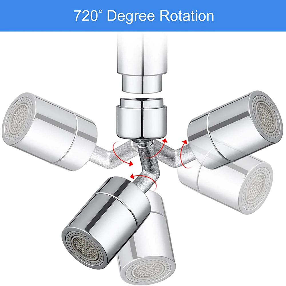 720 Degree Universal Tap Aerator Splash-proof Swivel Water Saving ABS Plastic Faucet Spray Head Wash Basin Tap Extender Adapter