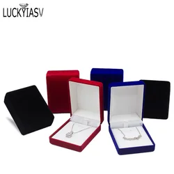 Velvet Jewelry Box For Pendant Display Gift Boxes Jewellery Packaging Storage Box Necklace Holder Pendant Box Storage Case