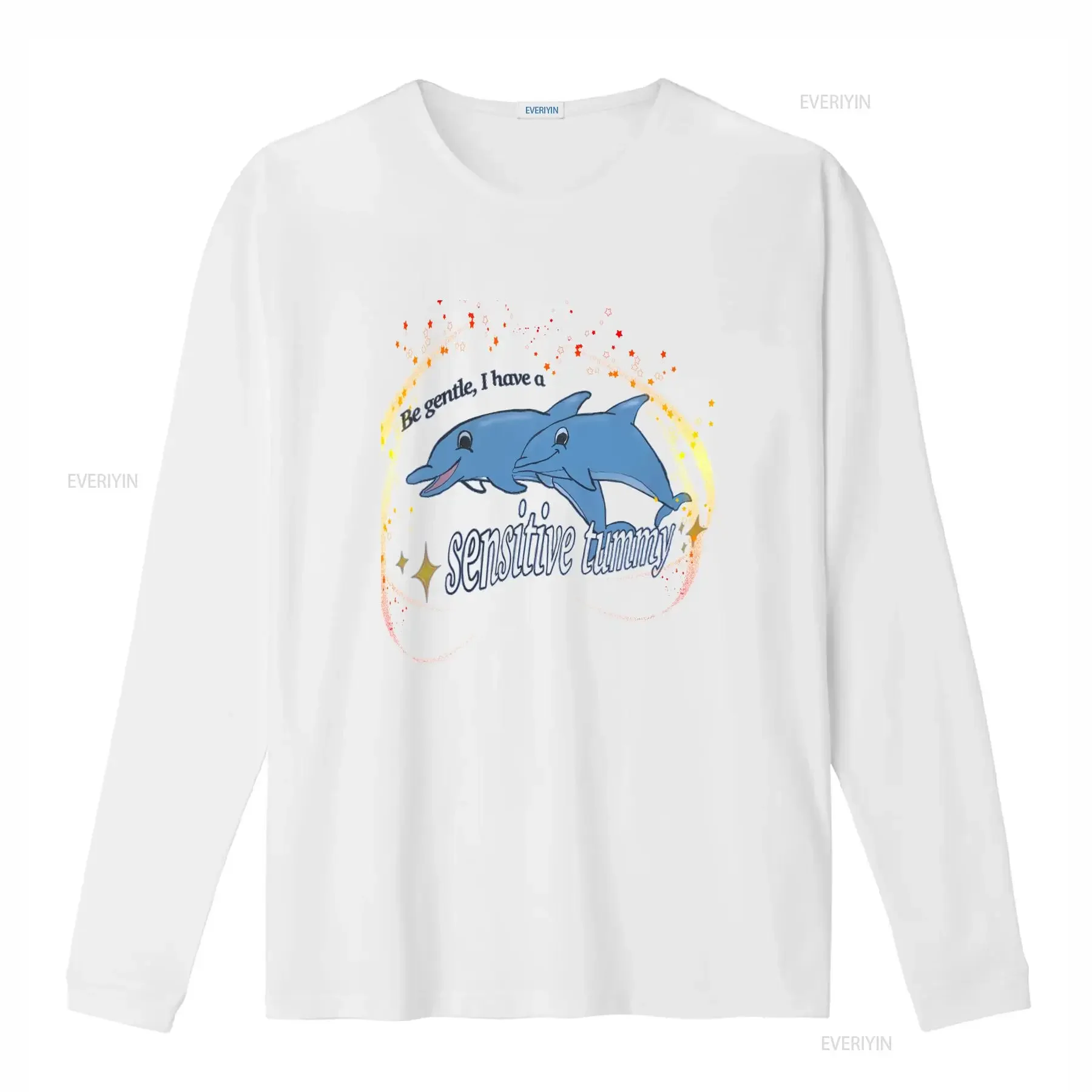 Be Gentle I Have A Sensitive Tummy stomach T Shirt vintage Washed fashion Slightly Breathable Casual vintage Washed homme