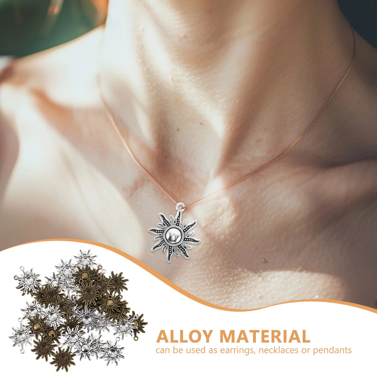 40 قطع الإبداعية الشمس سحر سبائك قلادة النتائج أناقة خمر لصنع المجوهرات قلادة سوار أقراط الإمدادات