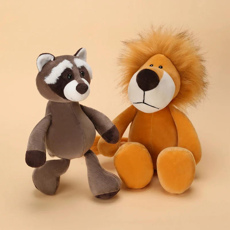15 cm carino bambola di pezza giocattoli di peluche realistici leone procione animali della foresta peluche ciondolo portachiavi regali di compleanno per i bambini