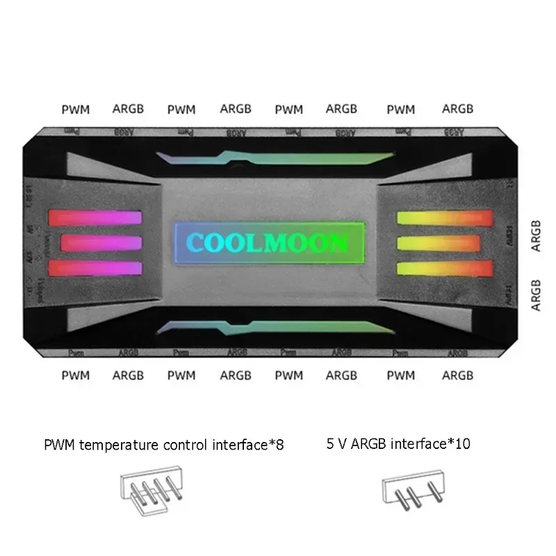 

RGB Controller 4Pin PWM 5V 3Pin ARGB Cooling Fan Smart Intelligent Remote Control for Asus/MSI/Gigabyte/ASRock Case Chassis