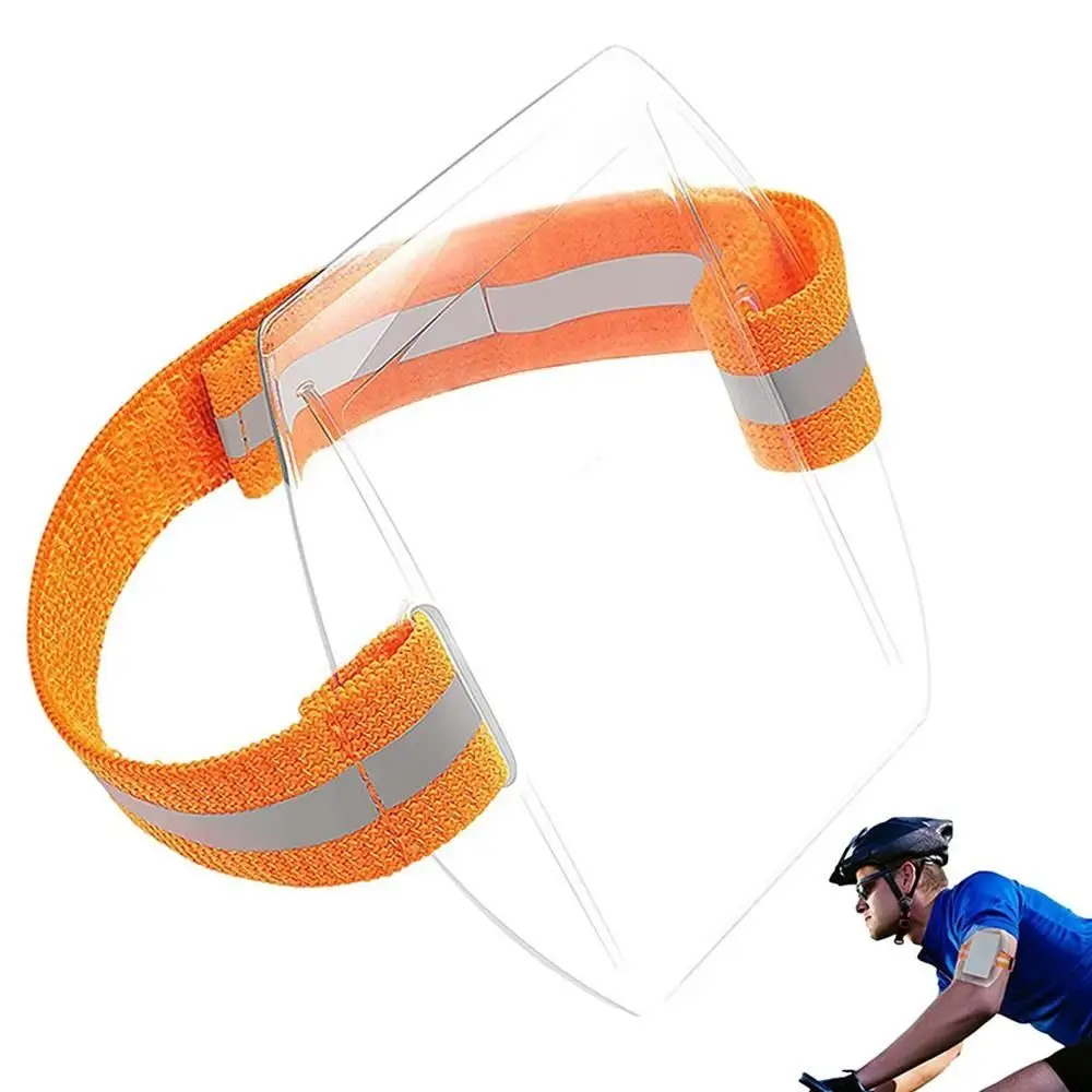 Reflective Stripe Arm Badge Holders Elastic Band ID Badge Holder Plastic Card Holder Solid Color Armband Credit Card Case