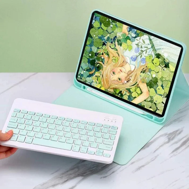 For Samsung Galaxy Tab S9 11 S9 FE A8 10.5  A7 10.4 S6 Lite 2024 S8 S7 11 Inch Backlit Pen Holder Bluetooth Keyboard Cover