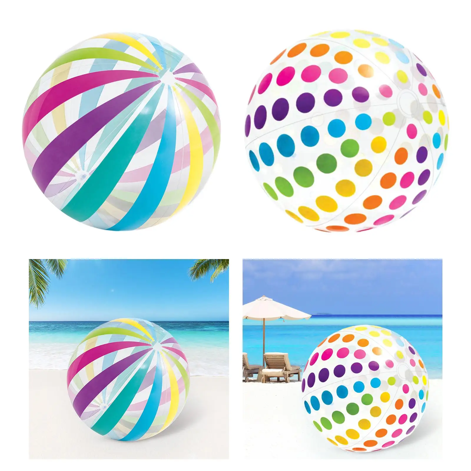 Inflatable Beach Ball Summer Water Games Sports Balls Fun Kids Toy Parties Favor for Backyard, Swimming Pools