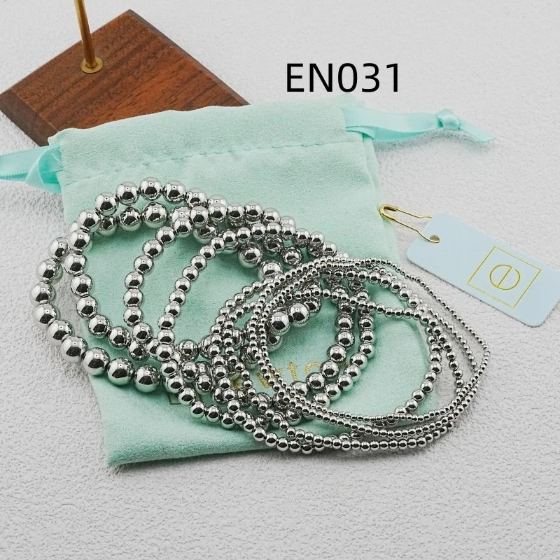 VKVVA Silver-plated Stackable Daily Wearing Beaded Bracelets, Total 8 Pcs for Women,Fashion Jewelry,Unique Birthday Gifts