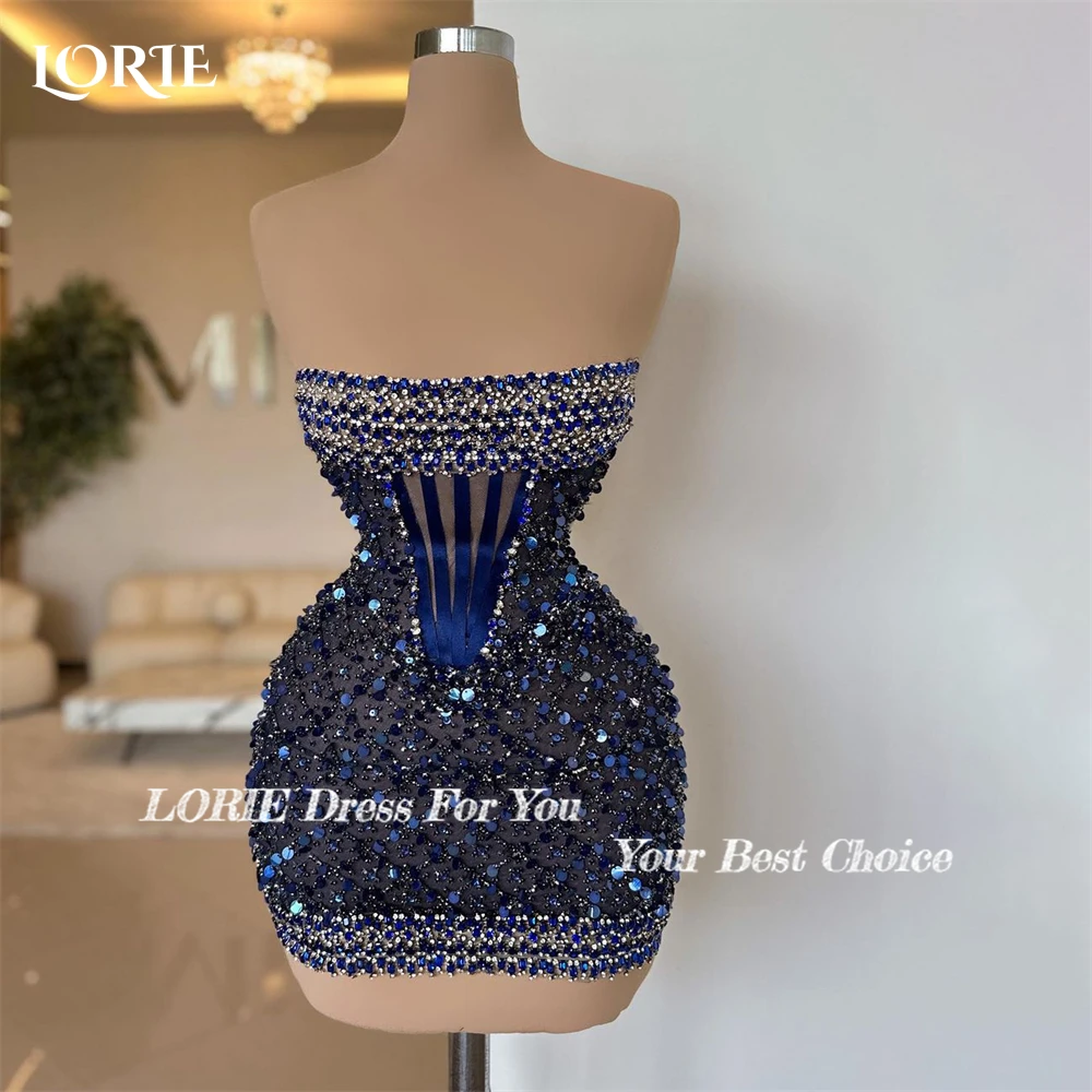 LORIE Glitter Sexy Cocktail Party Gowns Off Shoulder Beading Sparkly Off Shoulder Mini Sequins Evening Prom Dresses Customized