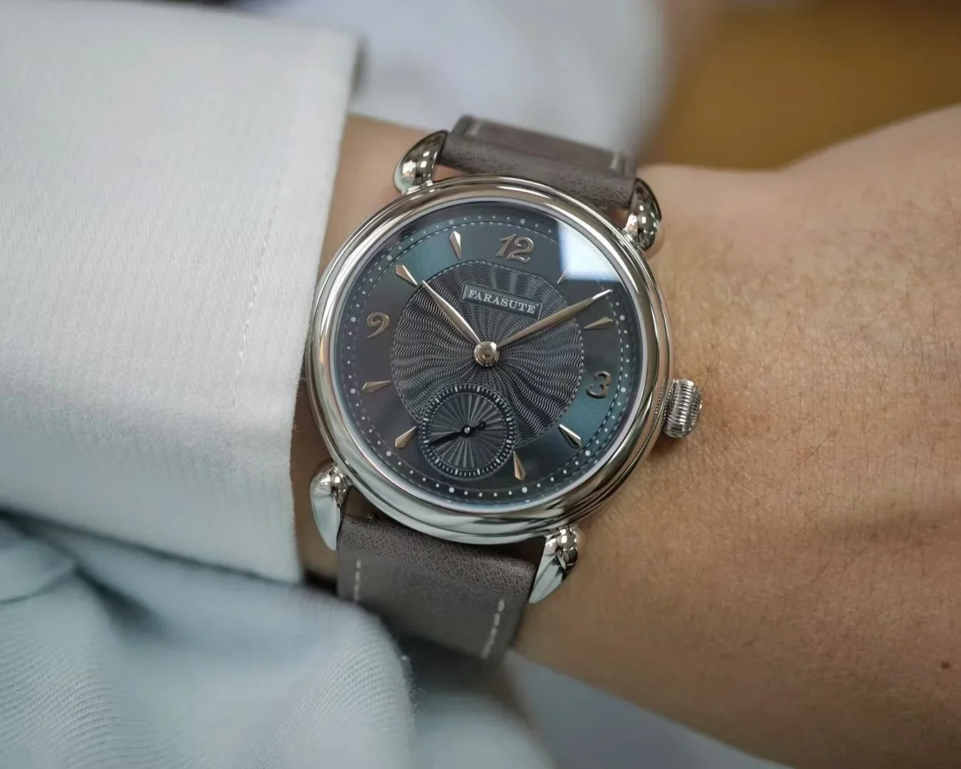 FARASUTE 37 мм Роскошные мужские часы в стиле ретро, швейцарский механизм SW261, ультратонкие мужские часы из нержавеющей стали с сапфировым стеклом Relogio 2312