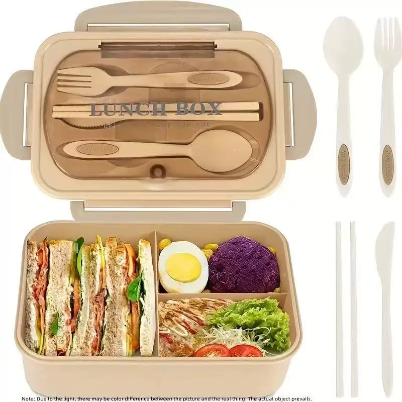 

Segmented food preservation box, portable lunch box set for office workers and students, microwave safe