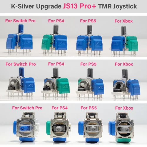 K-SILVER JS13 PRO + Joystick TMR para Switch Pro PS5 PS4 Xbox Series para Xbox One ThumbStick analógico 3D electromagnético antivaho