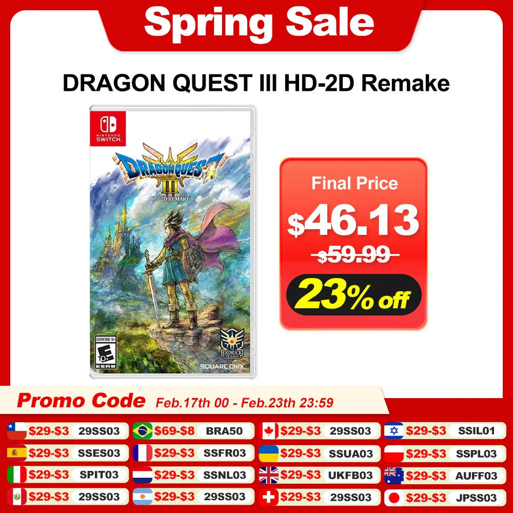 Nintendo switch игры DRAGON QUEST 3 III HD-2D Remake, Чехол DRAGON QUEST III для переделки оригинальной игры Nintendo Switch