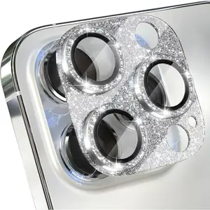 Bilashmart Camera Lens Protector IPhone 16 15 14 Pro Max Plus 16Pro 15Pro IPhone16 Bling Glitter Tempered Glass Cover Accessory