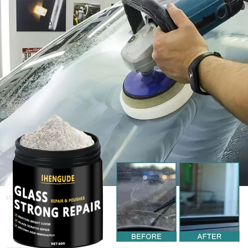 Super Glass Polishing Powder丨Restores Glass Clarity丨Polishes and Enhances Shine丨Glass Scratch Repair Powder丨Nano-Level Scratch Repair Without Damaging the Surface