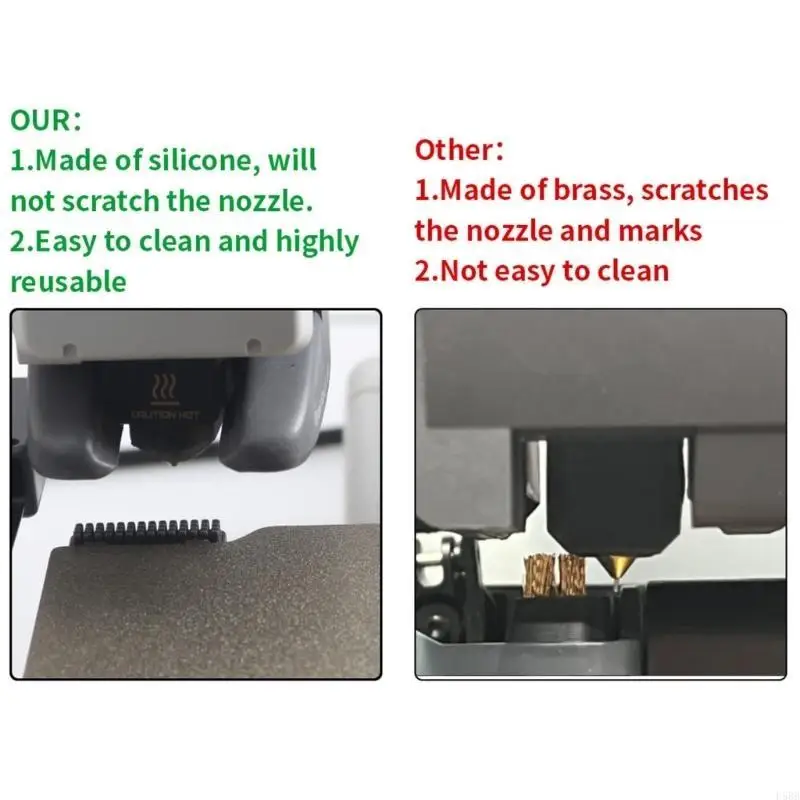 D5BB 3D الطابعة فوهة تنظيف فرشاة السيليكون فرشاة فوهة دقيقة قابلة لإعادة الاستخدام