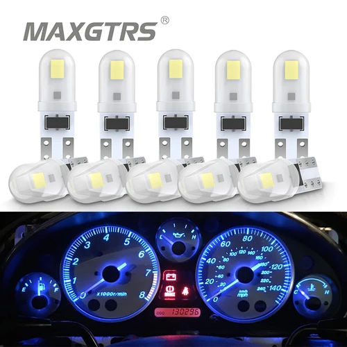 Bombilla Led Canbus para Interior de coche, luz indicadora de calentamiento, cuña, lámpara de instrumento automático, T5, W3W, W1.2W, 12V, 20 unidades