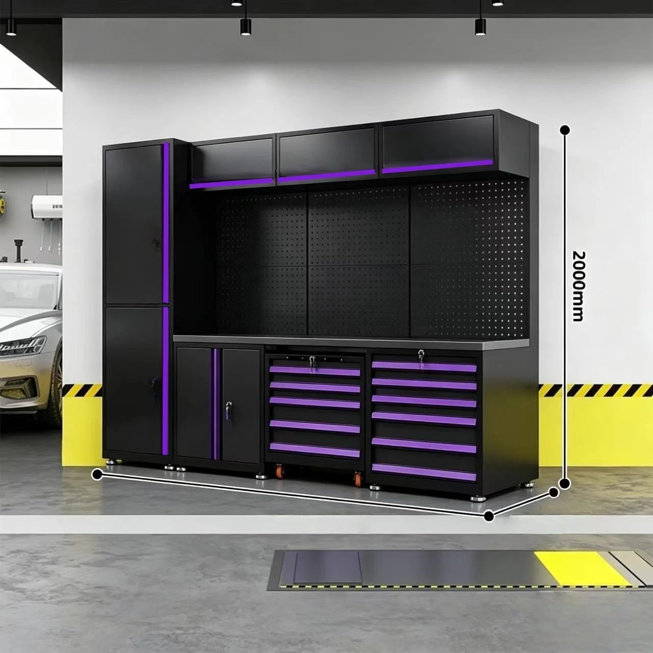Integrated Modular Garage Workbench Cabinet Garage Storage Solution Suitable For Auto Repair Shop Garage Maintenance Workshops