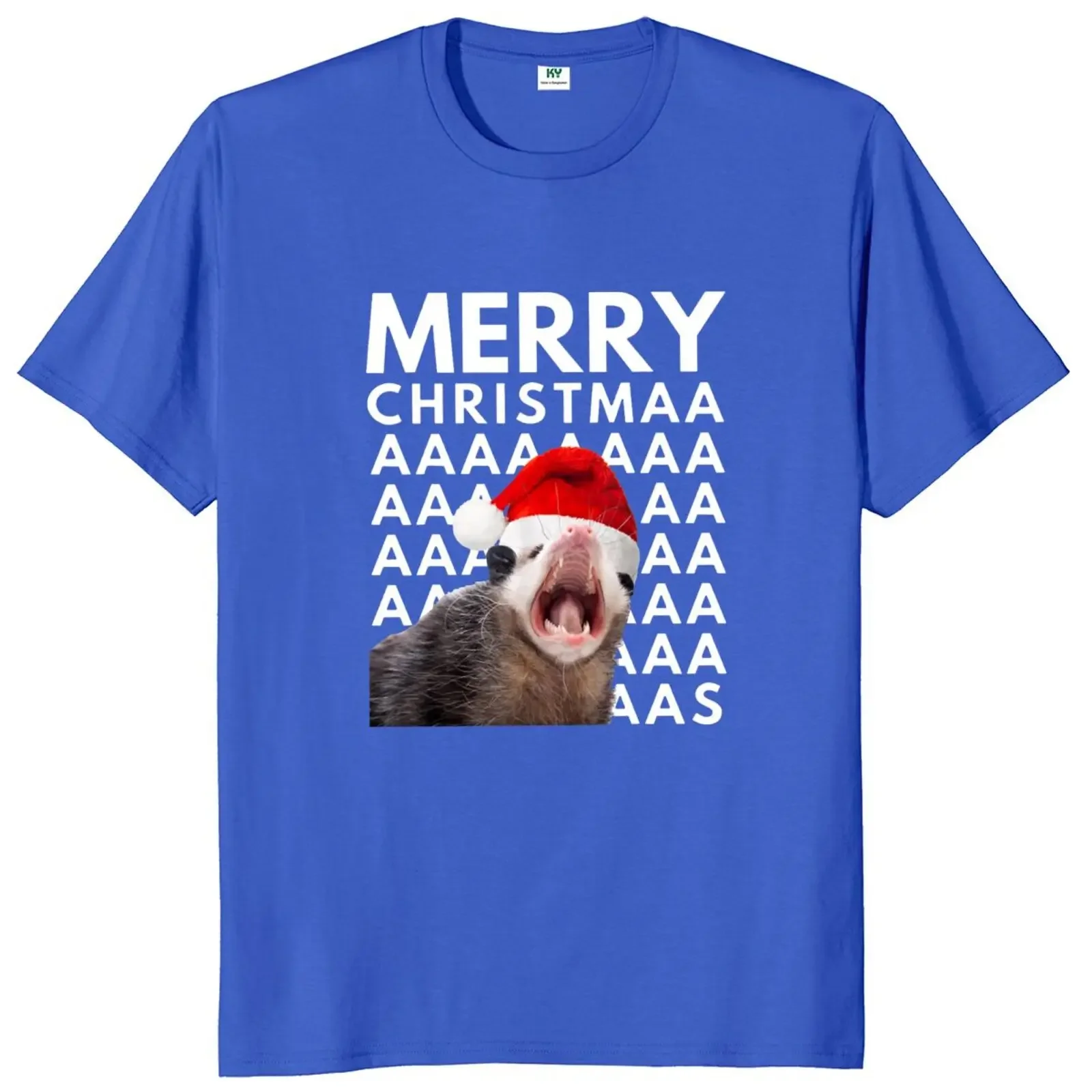 Merry Christmas Opossum Screaming T Shirt Cute Opossums Meme Vintage T-shirt For Men Women Soft O-neck Unisex Tee Tops EU Size