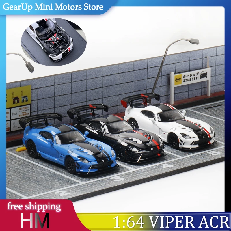 

Hone Model 1:64 Dodge Viper ACR Limited Edition Diecast Alloy Model Car with Magnetic Openable Cover In Stock Static Collectible
