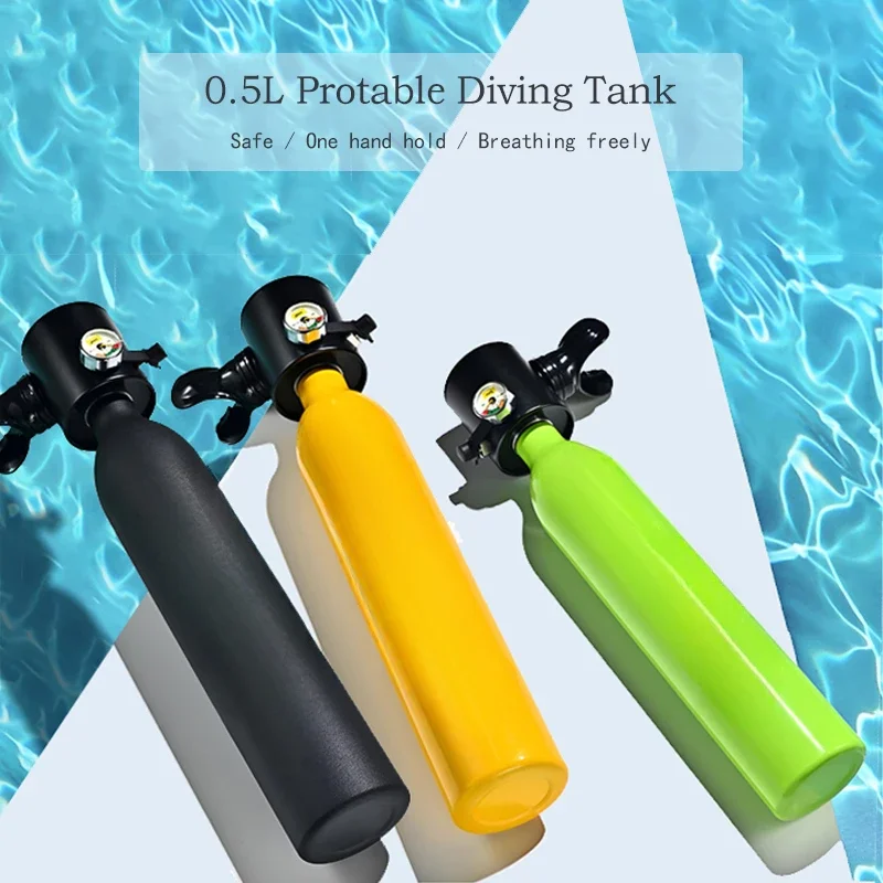 0.5l Snorkeling Mask Package Aluminium Lung Scuba Equipment Mini Bottle Teaching Underwater Respirator