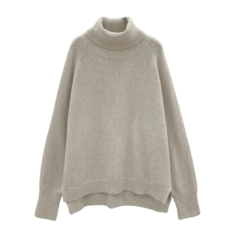 Lolo High Ne Maglieria da donna Allentata Casual Sle Inverno New Faion Warm Thiened Long Sve Colore puro Adatto ai pendolari