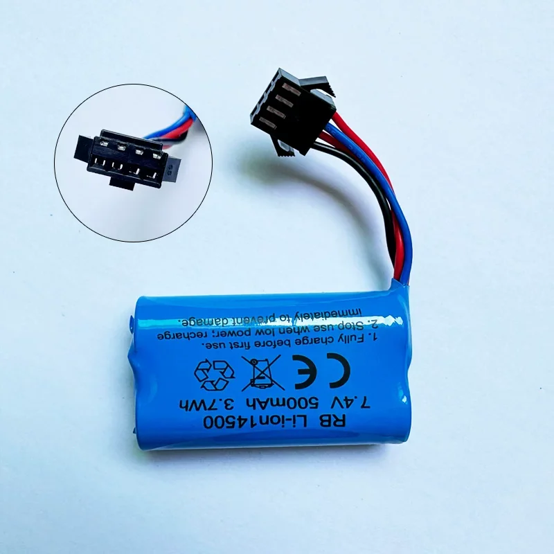 DIY 14500 500ma'h battery Remote-controlled toy car electric water gun excavator Rechargeable 3.7V 7.4V rechargeable lithium bat