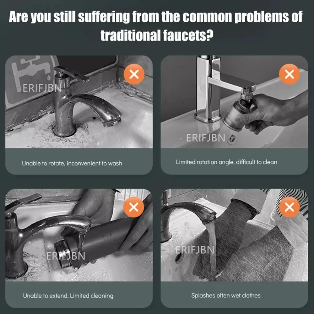 Upgrade 1080°Rotation Faucet Extender Spray Head Anti Splash Filter bathroom Faucet Water Saving Nozzle for Kitchen accessories