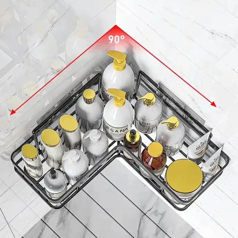

Черные полки для ванной комнаты из 3 комплектов, настенные клейкие угловые полки для душа, угловая полка для ванны в ванной комнате с держателем для мыла