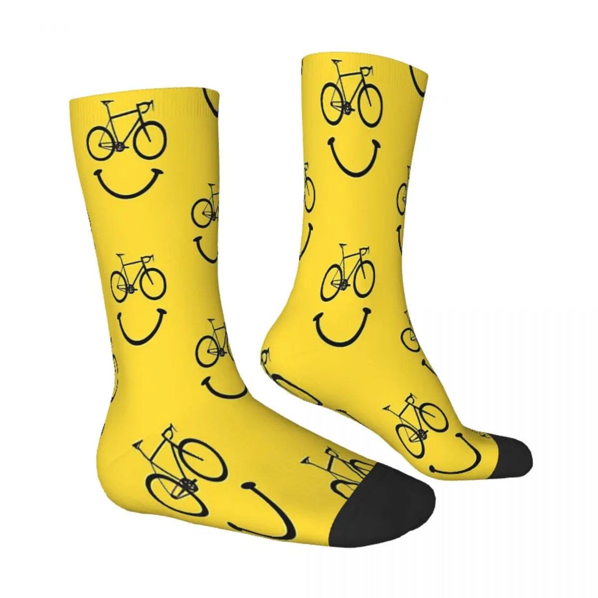 Smile Face-calcetines de ciclismo para hombre y mujer, medias de otoño, Harajuku