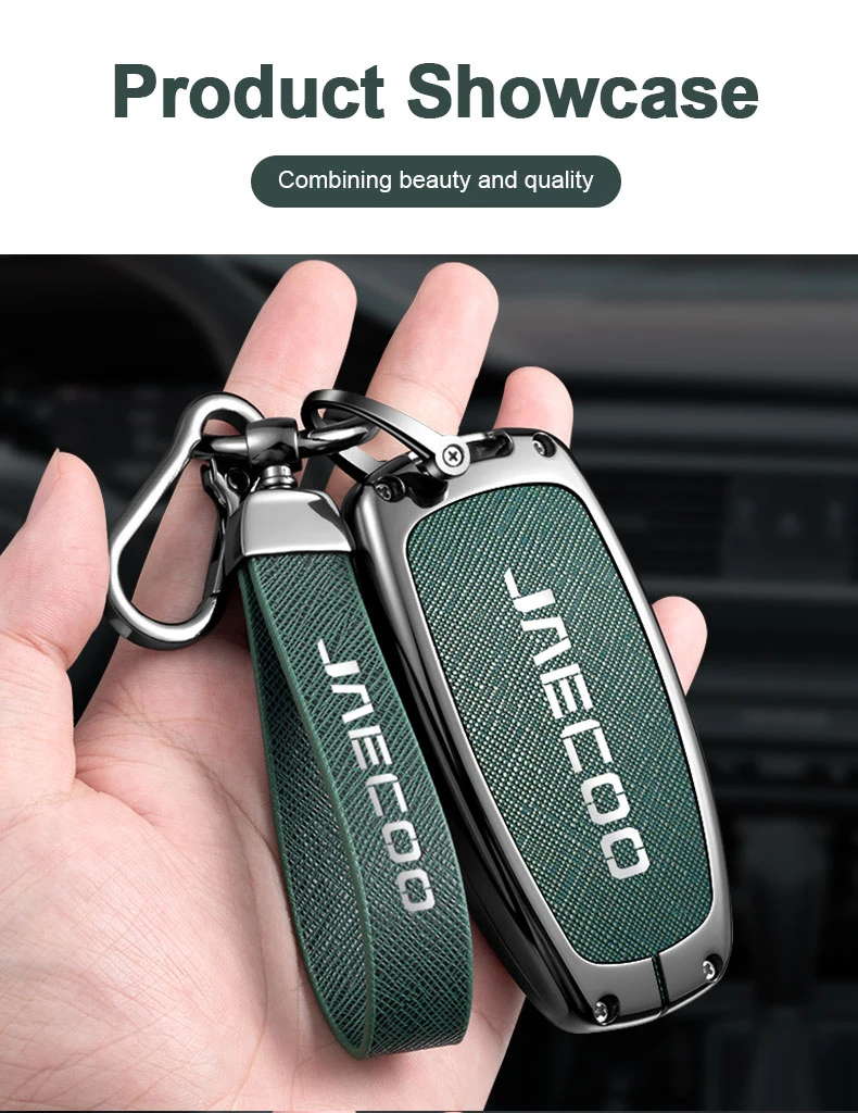 Autozubehör. Für Jaecoo j7 Phev 2025 2024 2023, Autoschlüsselhalter aus Zinklegierung, Fernbedienungsschutz, Autoschlüsselhülle aus Zinklegierung und Leder – Detail 10