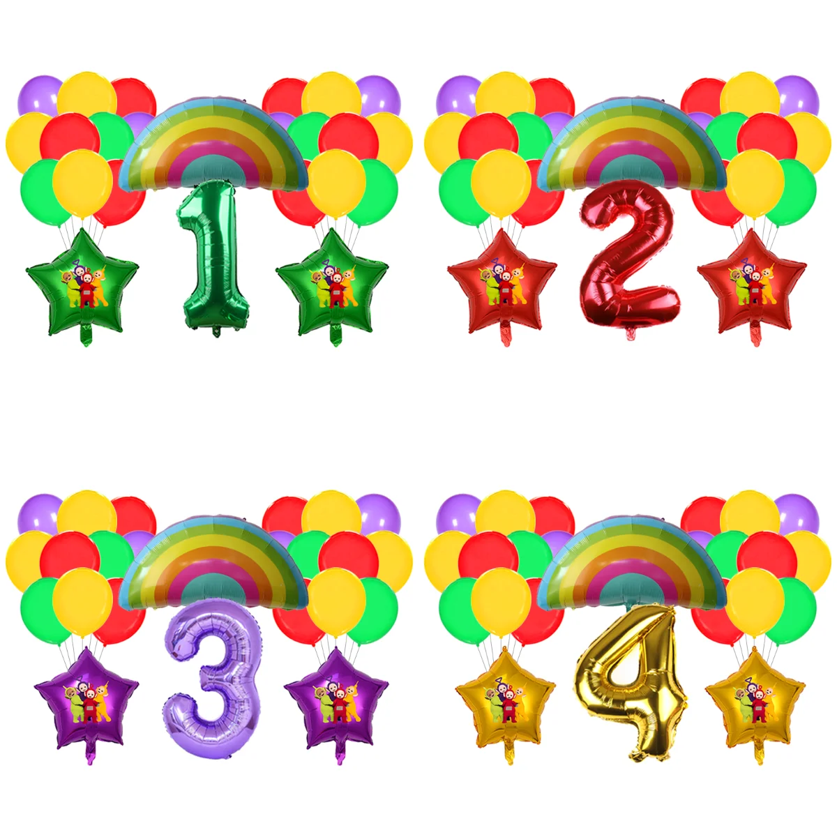 Teletubbies Balloon Kit Foil Latex Globos Baby Girl Boy First Birthday Party Backdrop Decor Layout Props