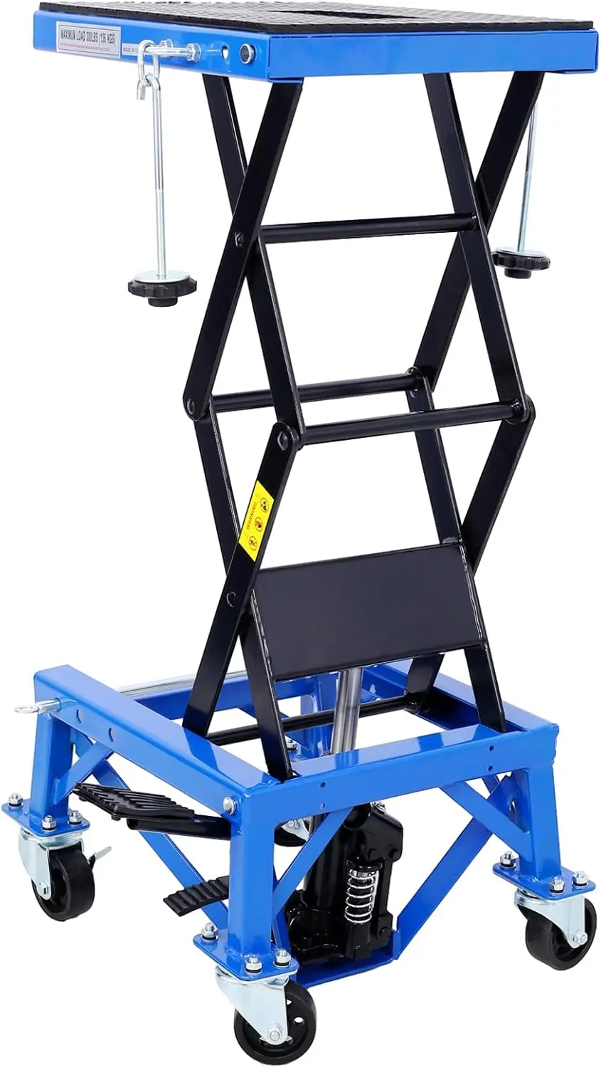 

Hydraulic Motorcycle Jack Lift Table, 300LBS Hydraulic Motorcycle Scissor Jack with Caster Wheels,Portable Lift Table, Adjustabl
