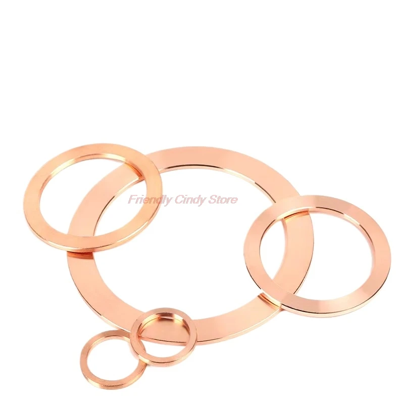 1PCS CF 16 20 25 35 63 80 100 150 Vacuum Fitting Sanitary Flat Copper Crush Washer Gasket Sealing Ring for Flange Fittings Pump