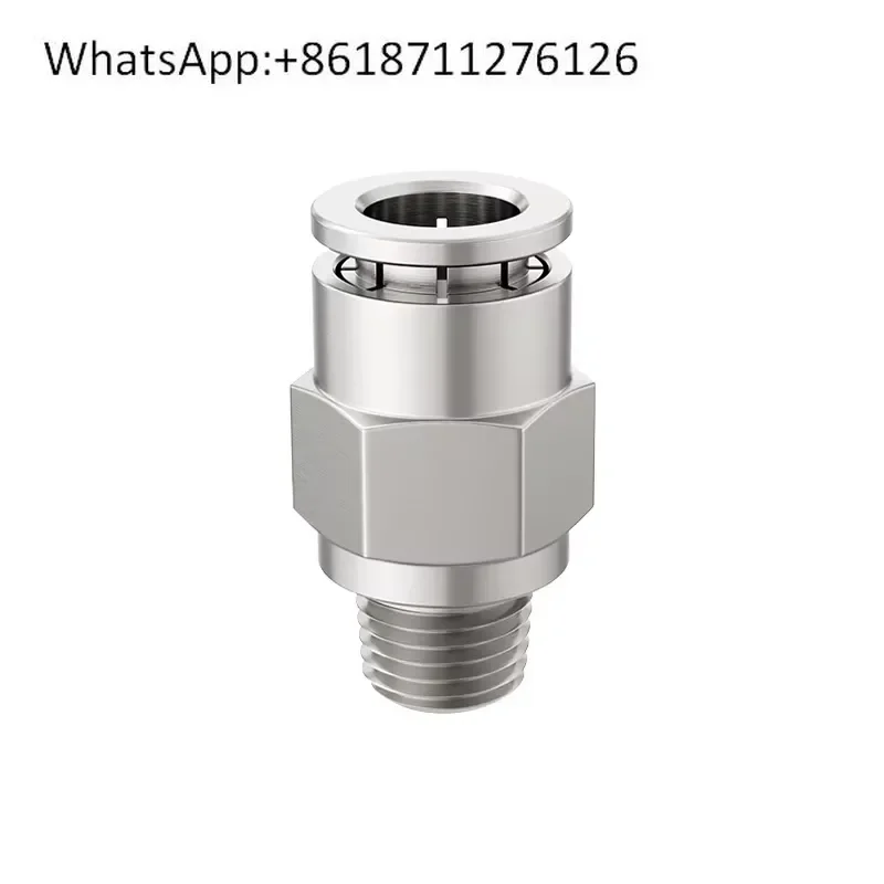 1pcs Pneumatic All Copper Nickel Plated Quick Connector PC8-02 Trachea Metal Through Connector PC6-01 10-03 12-04