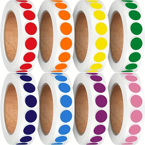 1000 pegatinas de puntos redondos de 13 mm: etiquetas autoadhesivas de codificación de colores para organizar, clasificar archivos, suministros para el aula y la oficina
