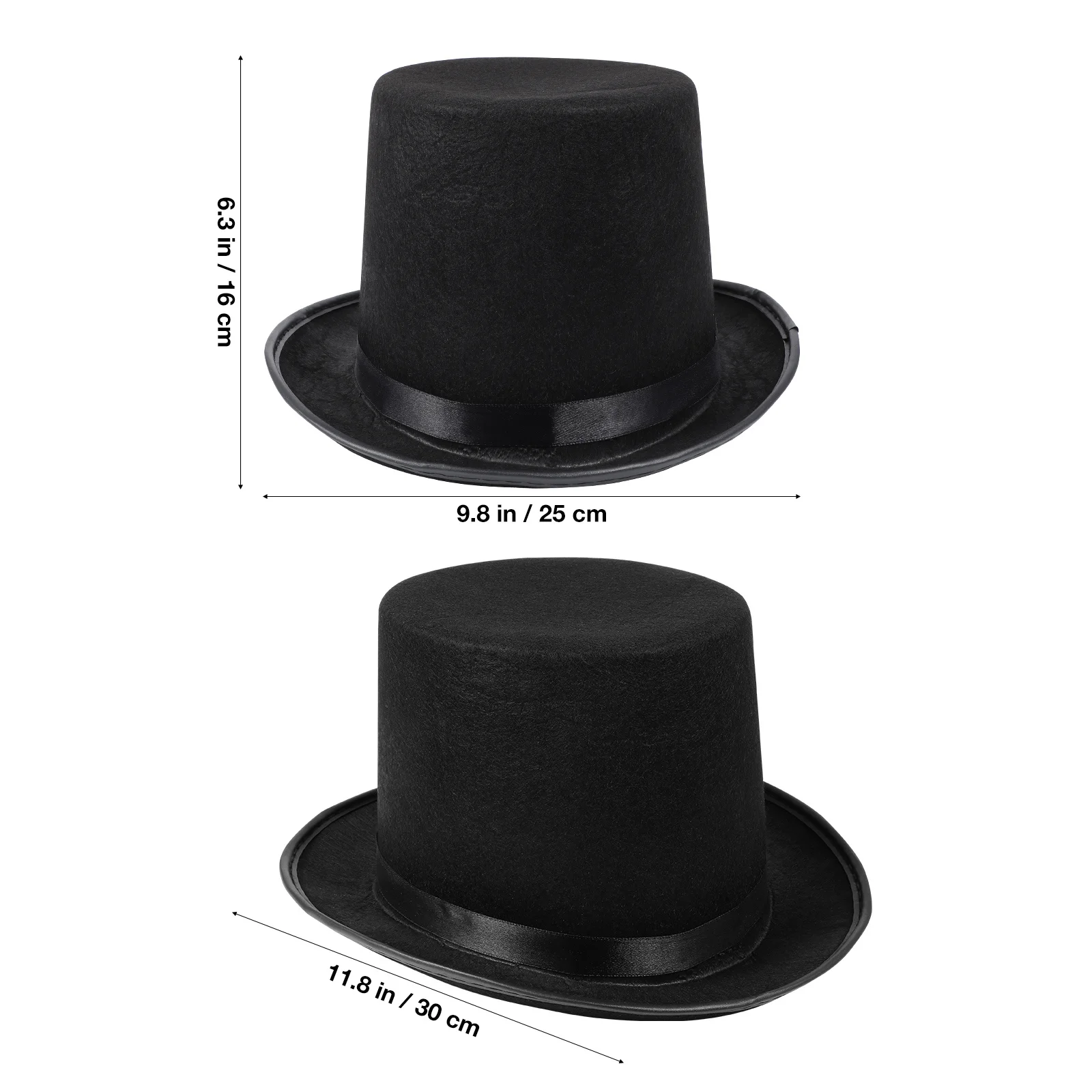 Sombrero de mago de fieltro negro, accesorio de fiesta de Halloween de alta calidad, gorra de Jazz, accesorio de disfraz de estilo caballero para adultos, 1 Uds.