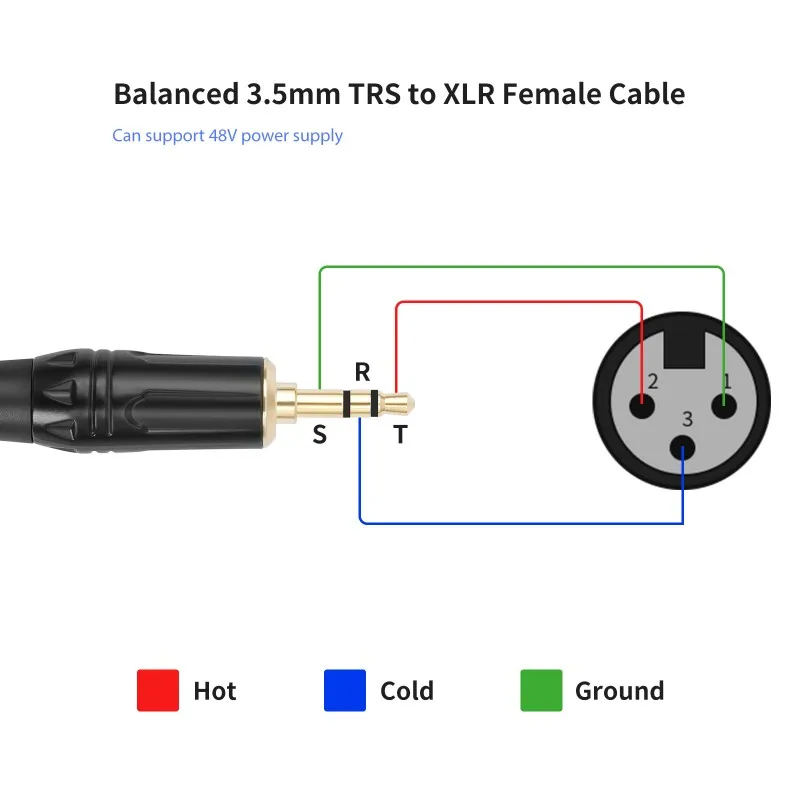 XLR إلى 3.5 مللي متر كابل الصوت ميكروفون خط الصوت التناظري المتوازن 3.5 مللي متر إلى XLR أنثى للكمبيوتر الهاتف المتكلم خلاط مكبر للصوت