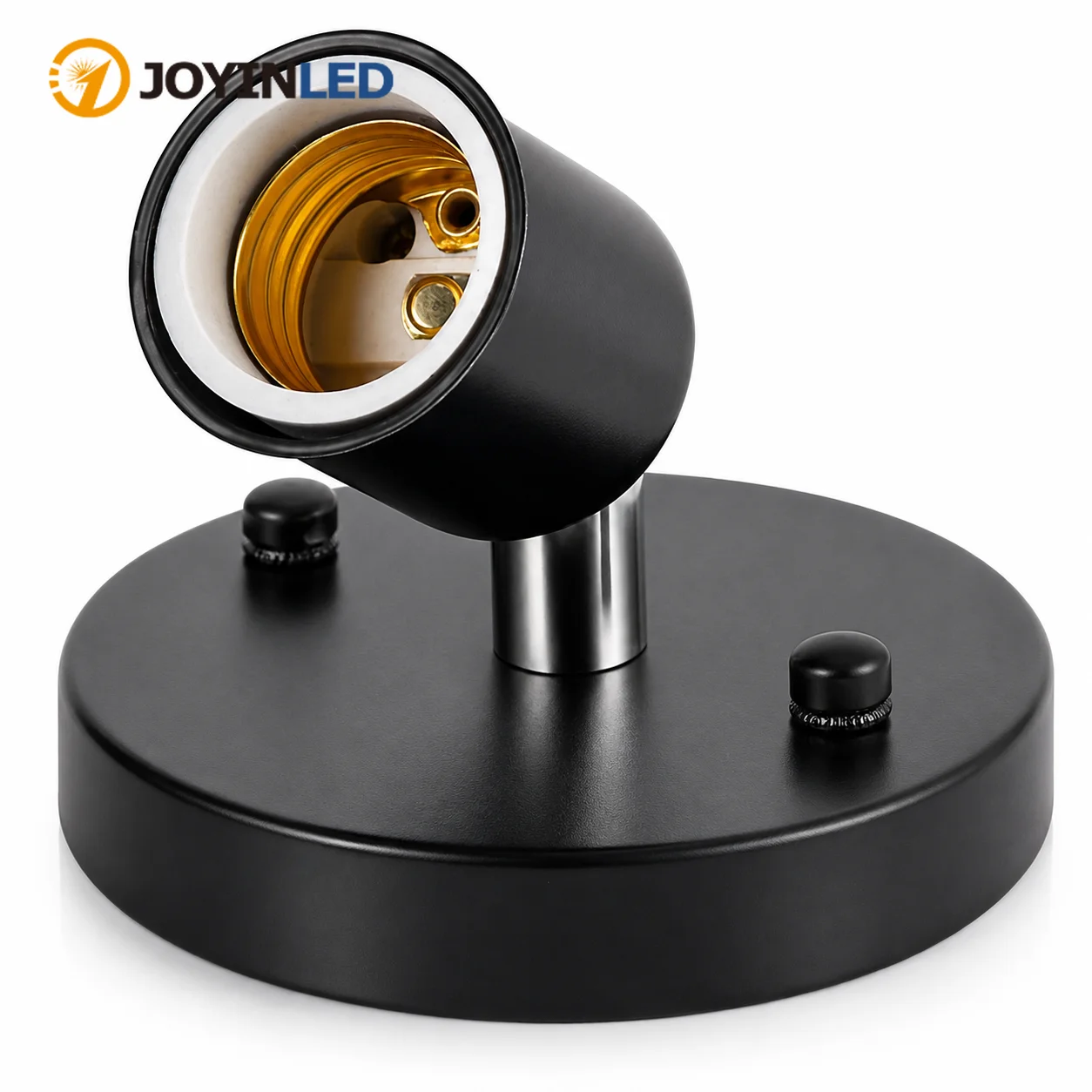 JOYINLED E27 E26 Lamp Base 180° Adjustable Ceiling Wall Mount Light Bulb Holder Socket Vintage Industrial Fixture for Wall Lamp