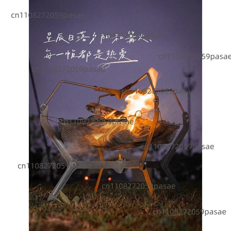 Titanium Alloy Fire Pit: Portable Heater, Wood-Burning Stove, Camping Fire Pit, Barbecue Grill, Campfire Stove